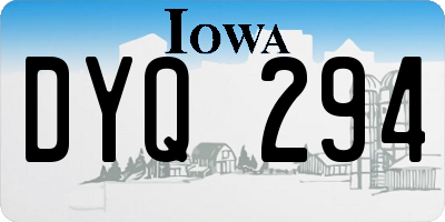 IA license plate DYQ294