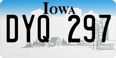 IA license plate DYQ297