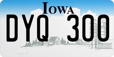 IA license plate DYQ300