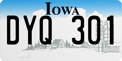 IA license plate DYQ301