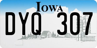 IA license plate DYQ307
