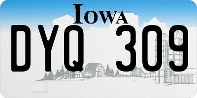 IA license plate DYQ309