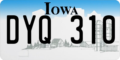 IA license plate DYQ310