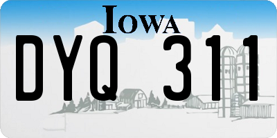 IA license plate DYQ311