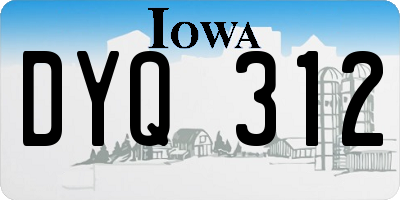 IA license plate DYQ312