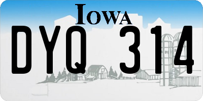 IA license plate DYQ314