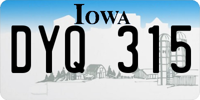 IA license plate DYQ315