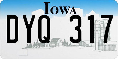 IA license plate DYQ317