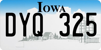 IA license plate DYQ325