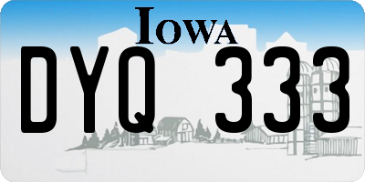 IA license plate DYQ333