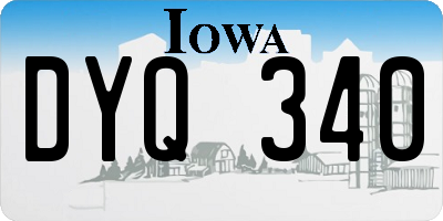 IA license plate DYQ340