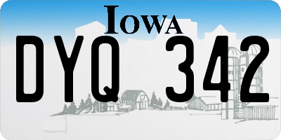 IA license plate DYQ342