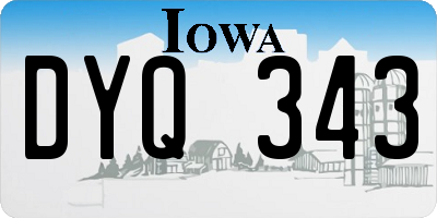 IA license plate DYQ343