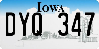 IA license plate DYQ347