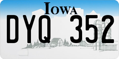 IA license plate DYQ352