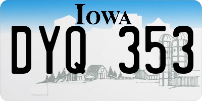 IA license plate DYQ353