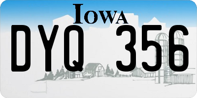 IA license plate DYQ356