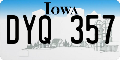 IA license plate DYQ357