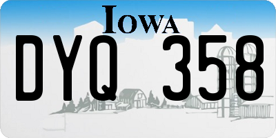 IA license plate DYQ358