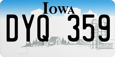 IA license plate DYQ359