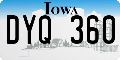 IA license plate DYQ360