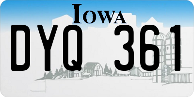 IA license plate DYQ361