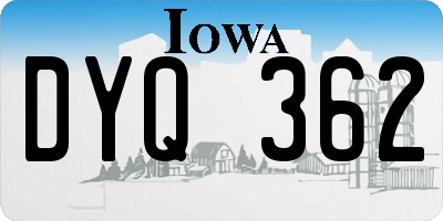 IA license plate DYQ362