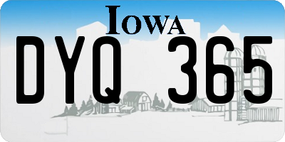 IA license plate DYQ365