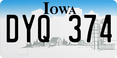 IA license plate DYQ374