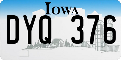 IA license plate DYQ376