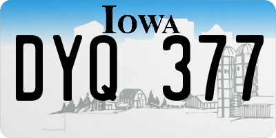 IA license plate DYQ377