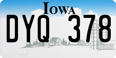 IA license plate DYQ378