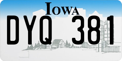 IA license plate DYQ381