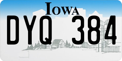 IA license plate DYQ384