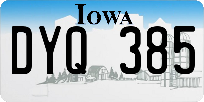 IA license plate DYQ385