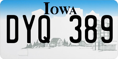 IA license plate DYQ389