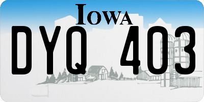 IA license plate DYQ403