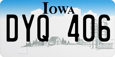 IA license plate DYQ406