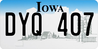 IA license plate DYQ407