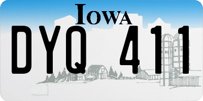 IA license plate DYQ411