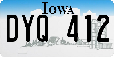 IA license plate DYQ412