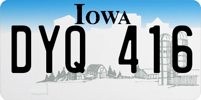 IA license plate DYQ416