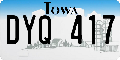 IA license plate DYQ417