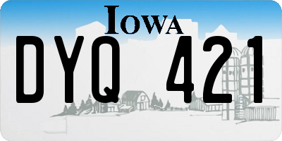 IA license plate DYQ421