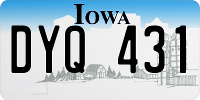 IA license plate DYQ431