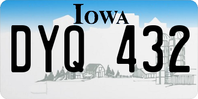 IA license plate DYQ432