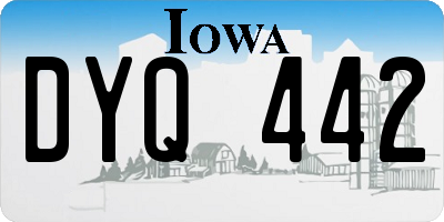 IA license plate DYQ442
