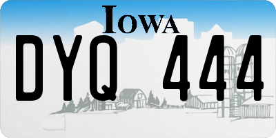 IA license plate DYQ444