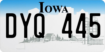 IA license plate DYQ445