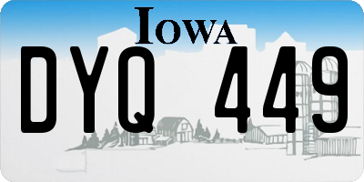 IA license plate DYQ449